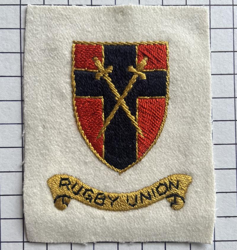 Rugby Union 'Colours' Sports Official cWW2 HQ 21st Army Group Cloth Formation Sign Patch