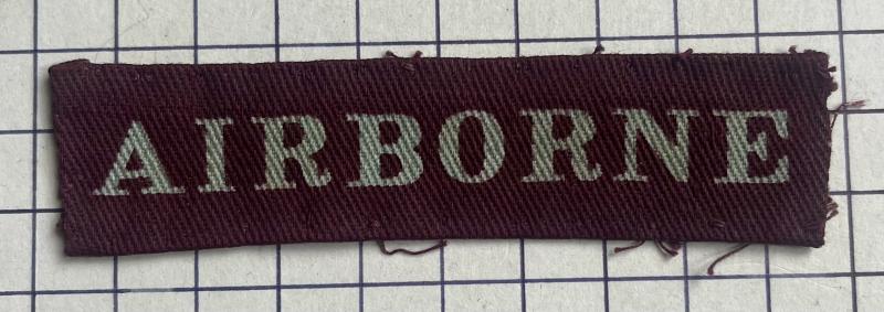 cWW2 Airborne Forces Printed Cloth 'Strip' Shoulder Title Arm Badge