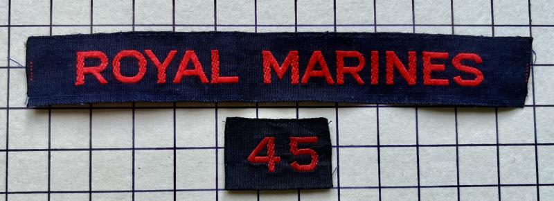 cWW2 Cash Tape No 45 Royal Marines Commando Shoulder Title