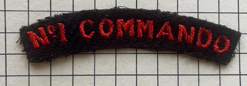 WWII Number 1. Commando Shoulder Title Patch Badge c1940-47