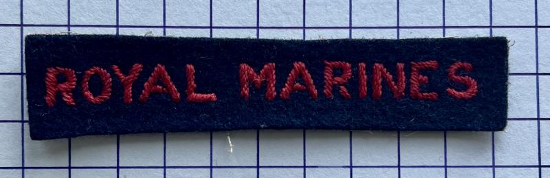 cWW2 Royal Marines Woven Cloth Arm Shoulder Title Strip