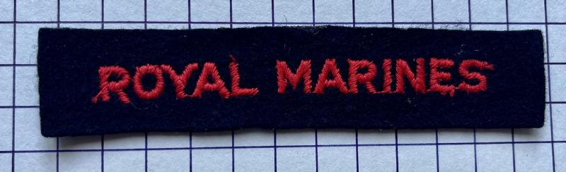 cWW2 Royal Marines 'Paste Backed' Woven Cloth Arm Shoulder Title Strip