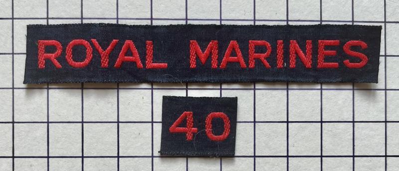 cWW2 'Cash Tape' No 40 Royal Marines Commando Shoulder Title