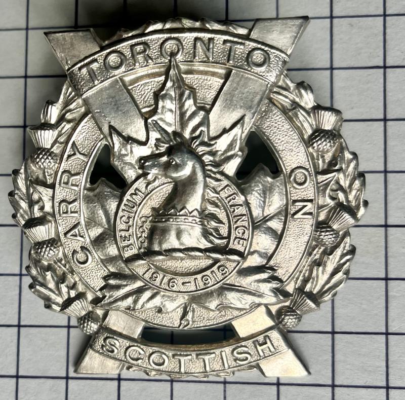 cWW2 British Made Toronto Scottish Regiment Glengarry Cap Badge