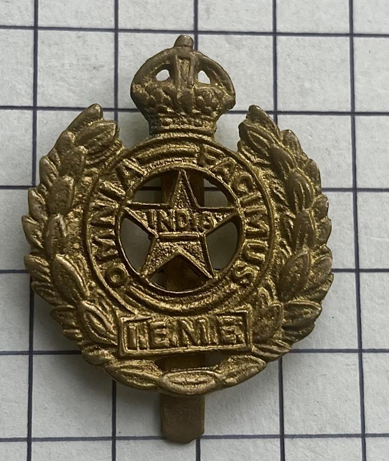 c1943-47 Indian Electrical Mechanical Engineers (IME) Brass Cast Cap Badge