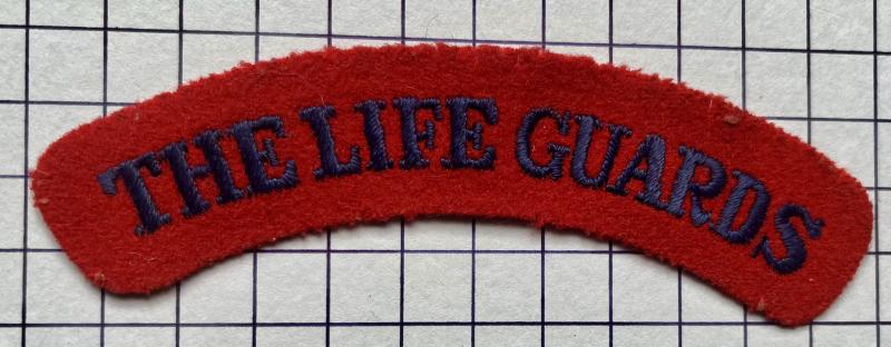 cWW2 Life Guards Regiment Cloth Shoulder Title