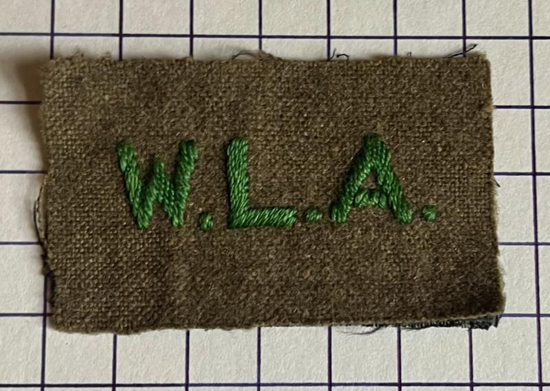 cWW2 Women's Land Army (WLA) Cloth 'Unofficial' Shoulder Title Tab