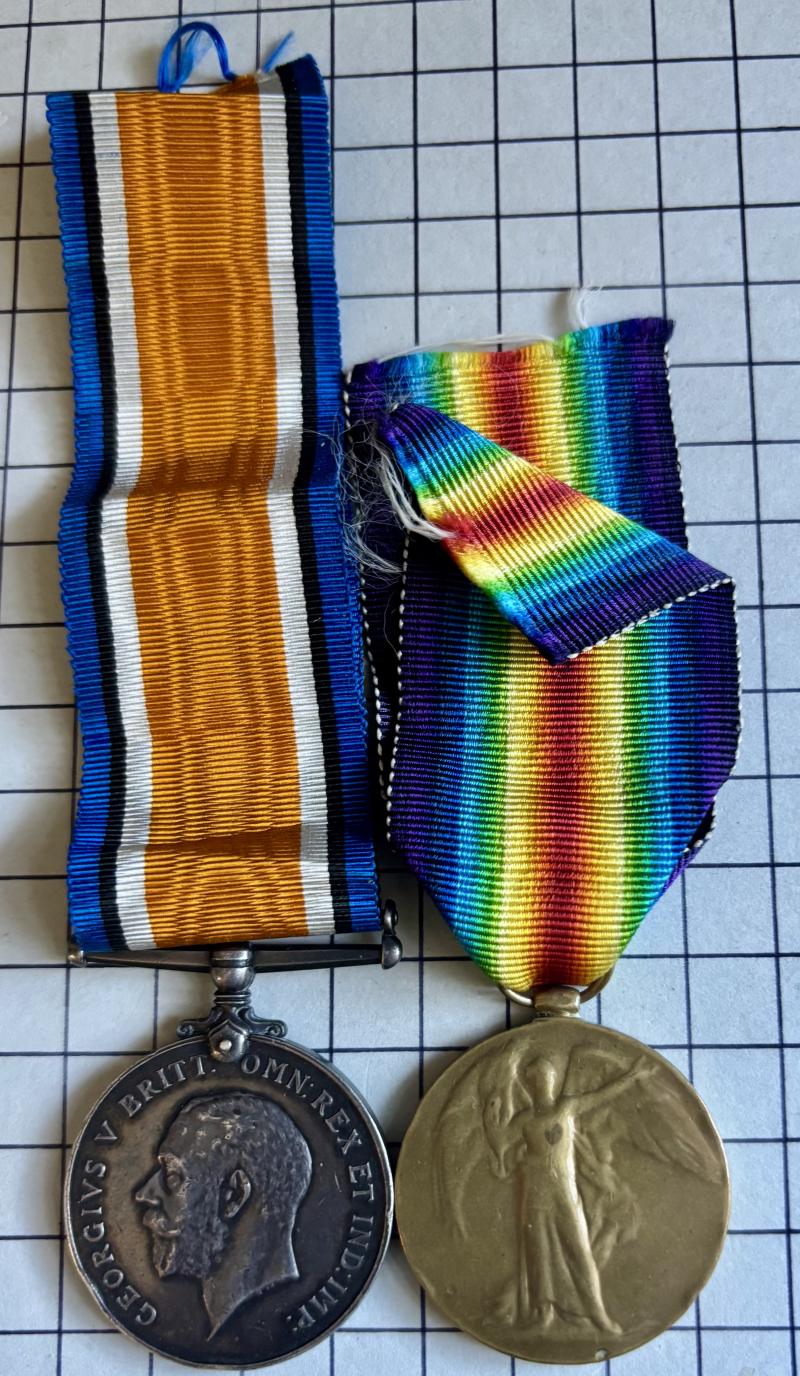 cWW1 Royal Engineers (RE) Acting Corporal Davis Great War Pair of Medals