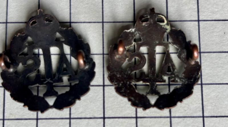 cWW2 Auxiliary Territorial Service (ATS) Officer Service Dress (OSD) Pair of Collar Badges