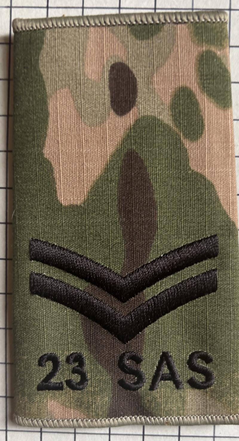 23 Special Air Service (SAS) Rank Slide Slip-On MTP Corporal Badge