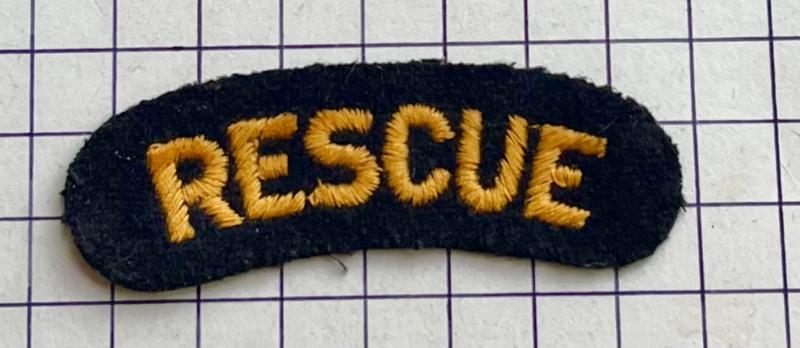 cWW2 Civil Defence (CD) Rescue Cloth Shoulder Title Badge