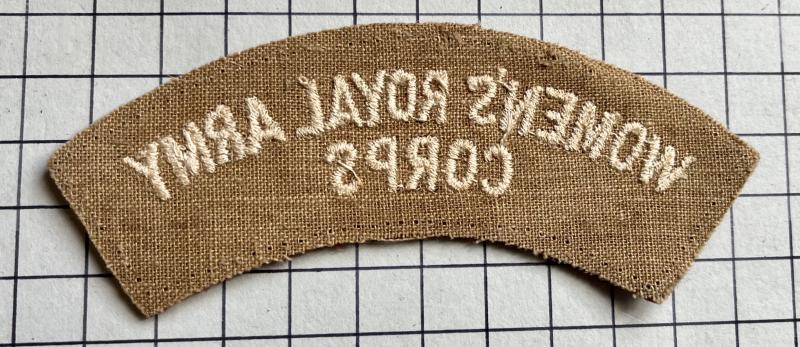c1949-70 Women's Royal Army Corps (WRAC) Cloth Shoulder Title Badge Patch