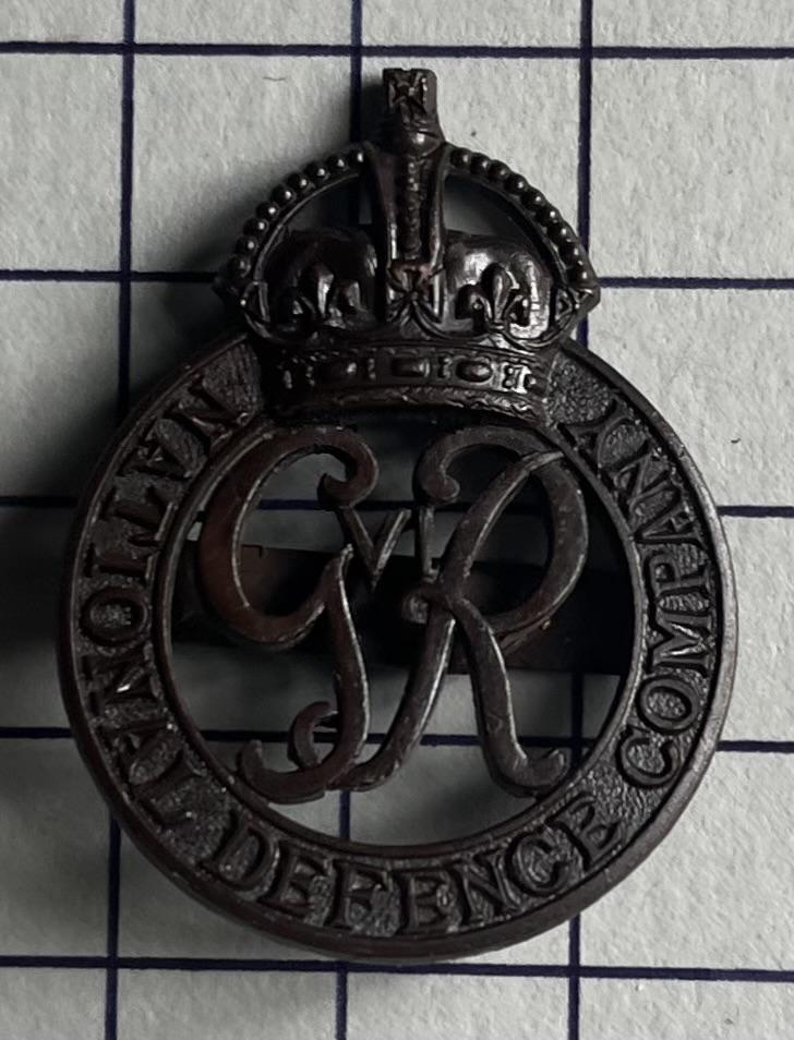 c1936-39 National Defence Company (NDC) Officer's Service Dress (OSD) Cap Badge