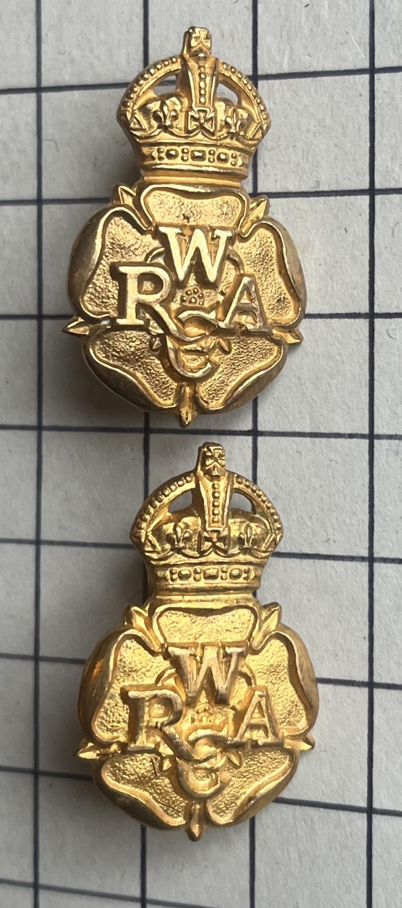 c1949-52 Women's Royal Army Corps Gilt Officer Collars KC