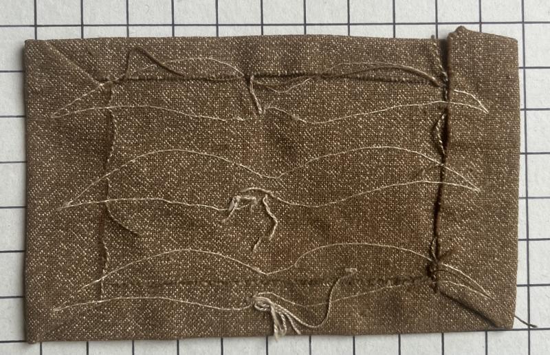 cWW2 German Feldwebel Luftwaffe (Air Force) / Fallschirmjäger (Paratroop) Cloth Tan Sleeve Rank Patch Badge