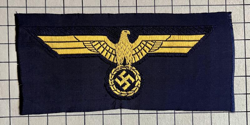 cWW2 German Navy M38 Kriegsmarine ‘BeVo’ Breast Eagle Cloth Badge