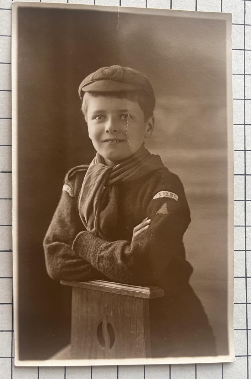 c1910s WW1 - WW2 Boy Scouts Postcard 8th Bristol Cub Boy Scouts Group Postcard