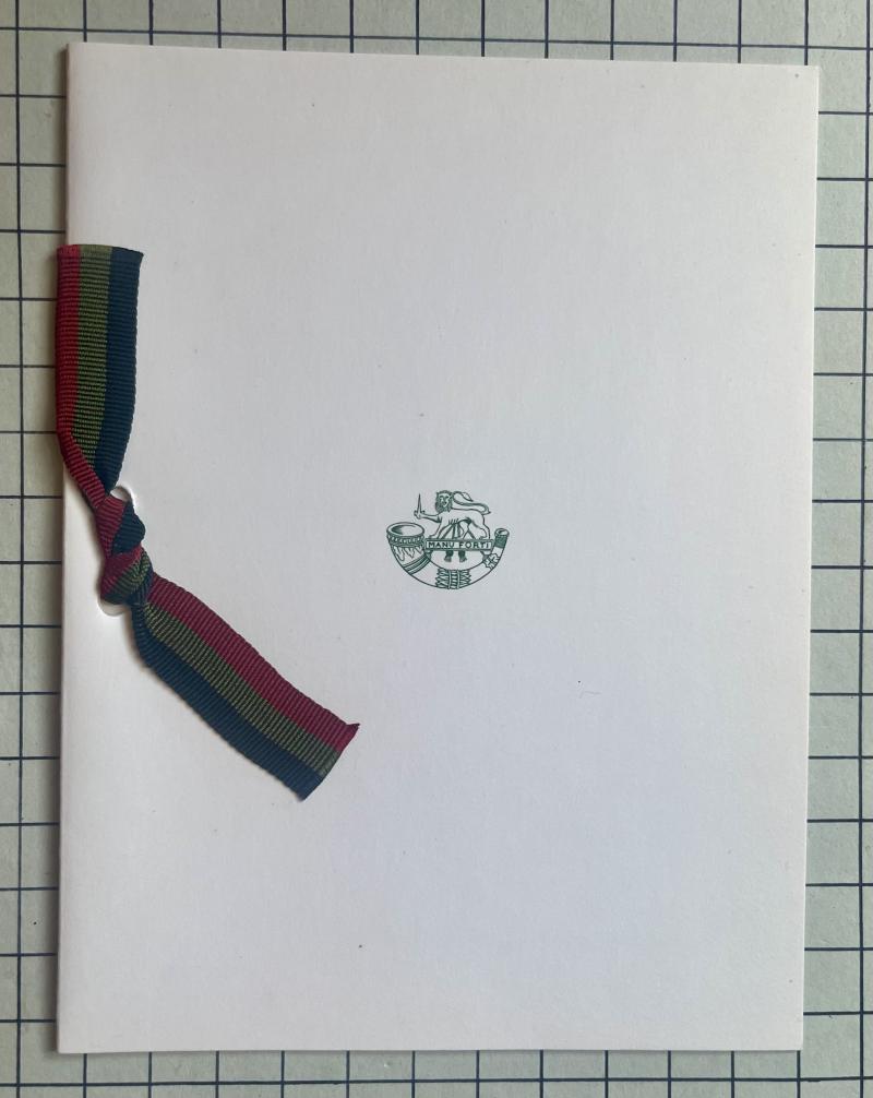 c1947-67 1st Battalion Herefordshire Light Infantry (LI) Territorial Army (TA) Christmas Card