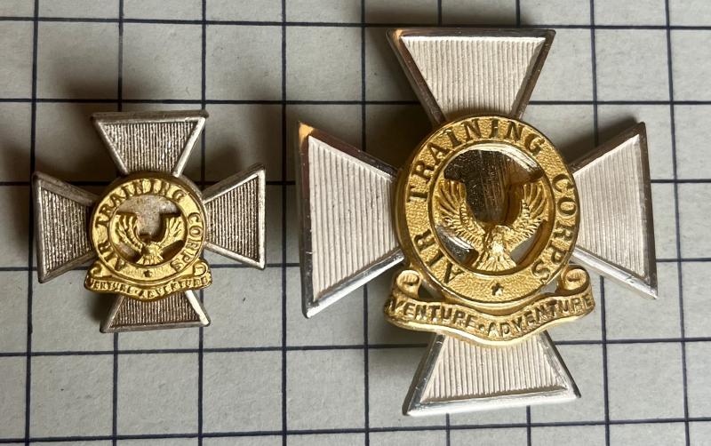 Silver Plate and Gilt Air Training Corps (ATC) Chaplain's Stole Scarf Badges 2 x Sizes