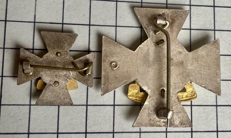 Silver Plate and Gilt Air Training Corps (ATC) Chaplain's Stole Scarf Badges 2 x Sizes