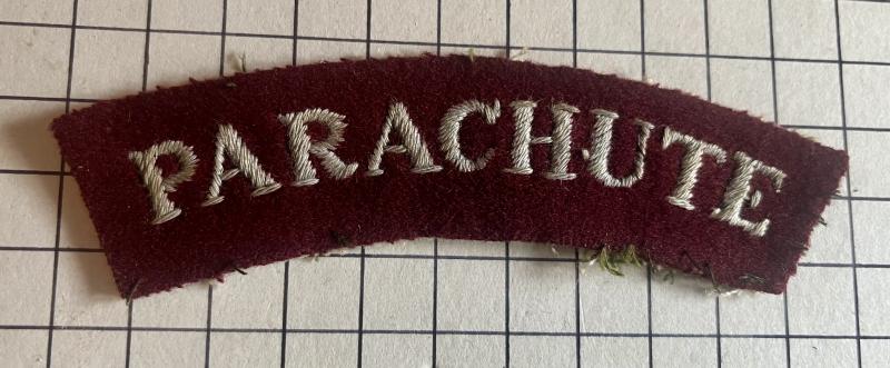 cWW2, Mid-War Parachute Regiment Cloth Shoulder Title Patch Badge