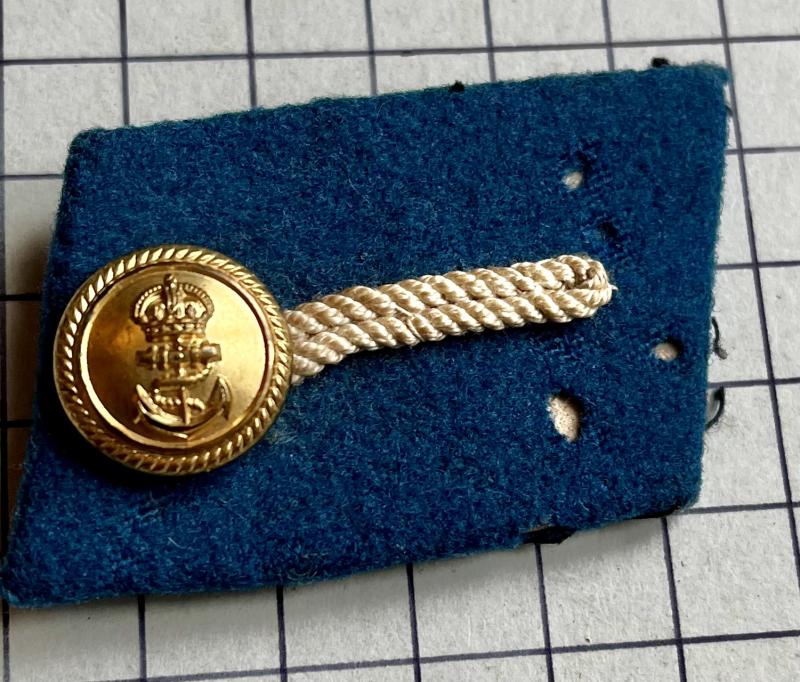 cWW2 Royal Naval Reserve (RNR) Cadet Gorget Blue Patch Badge Collar