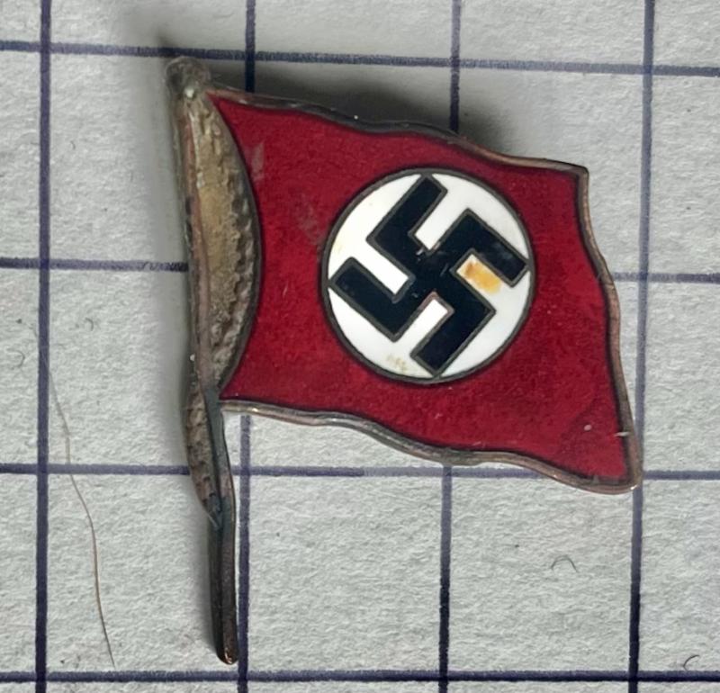 cWW2 German Nazi Flag NSDAP Lapel Badge