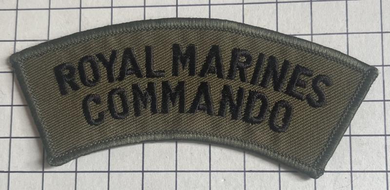 c1990s Royal Marines (RM) Commando Combat Subdued Cloth Shoulder Title Patch Badge
