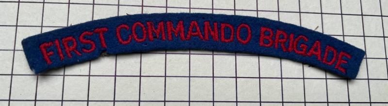 cWW2 First Commando Brigade Cloth Shoulder Title Badge