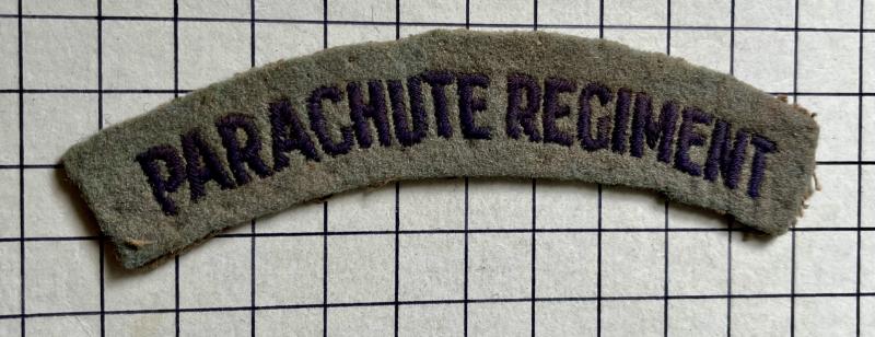 cWW2, Parachute Regiment Airborne Cloth Embroidered Shoulder Title Patch Badge