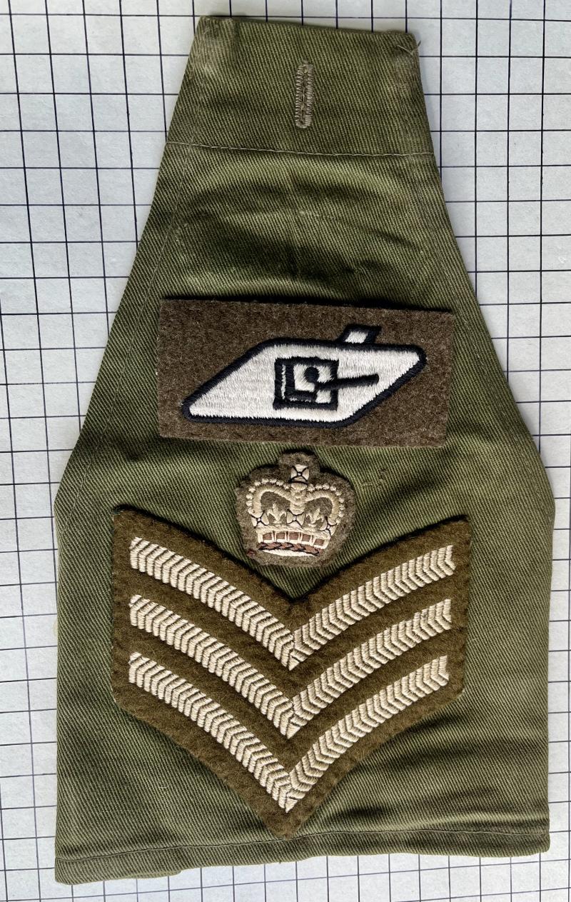 c1980s Royal Tank Regiment (RTR) Staff Sergeant Badge Arm Badge / Brassard