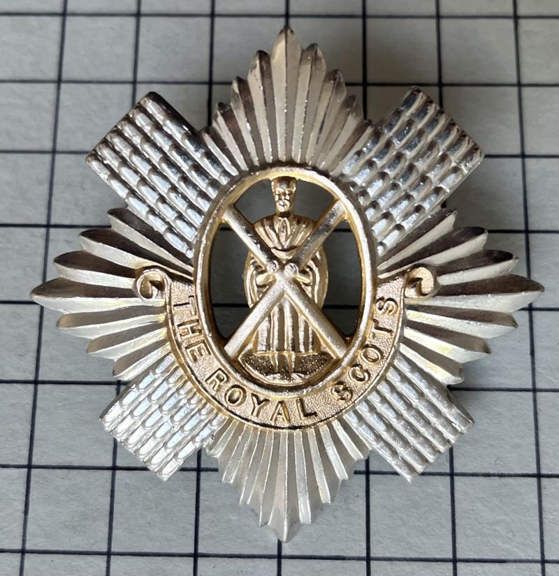 c1952-2006 The Royal Scots Anodised Aluminium Cap Badge
