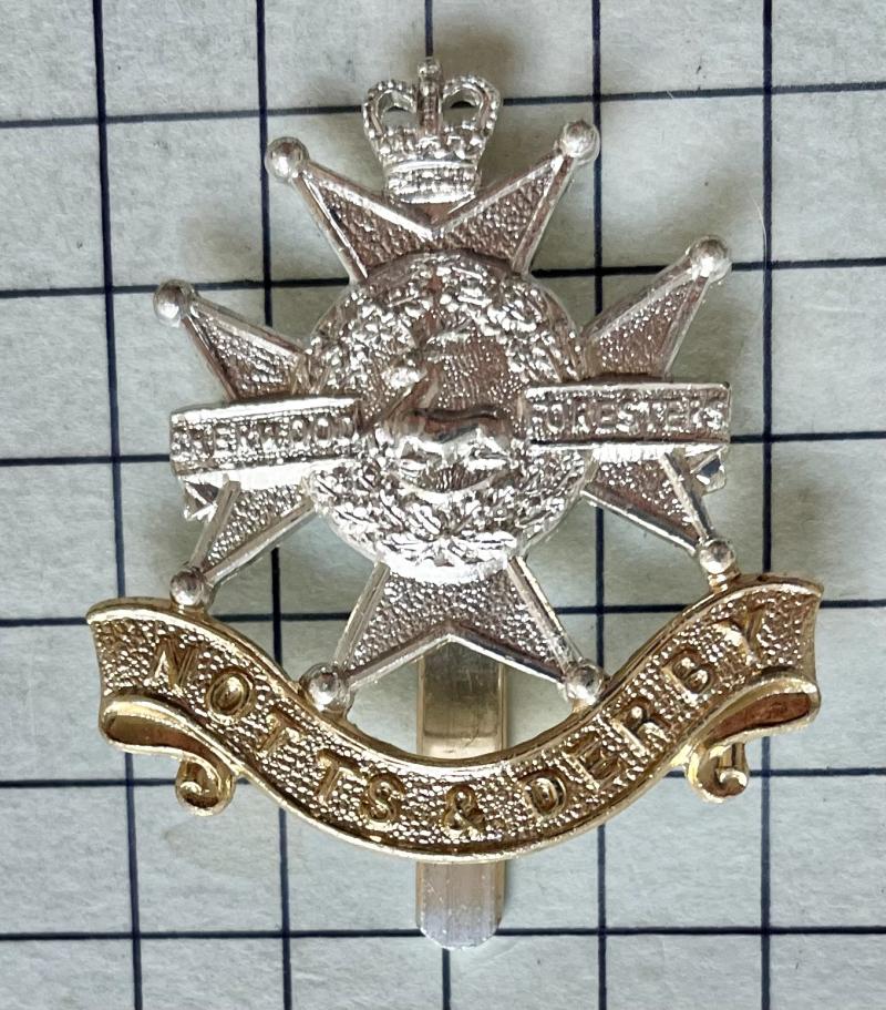 c1952-70 Sherwood Foresters (Nottinghamshire and Derbyshire Regiment) Anodised Aluminium Cap Badge
