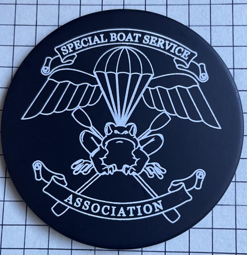 c2023 Special Boat Service (SBS) Association Slate Coaster 'Official' Merchandise Badge to Centre