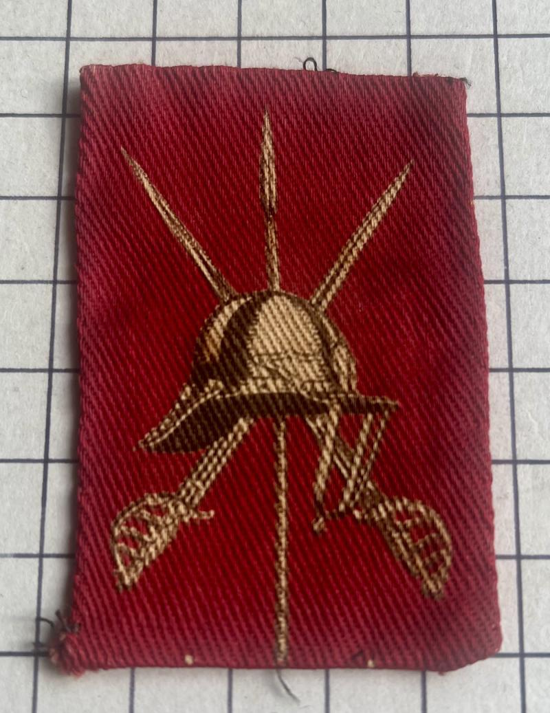 c1944 WW2 British Army East Central District Cloth Printed Formation Sign Badge Patch