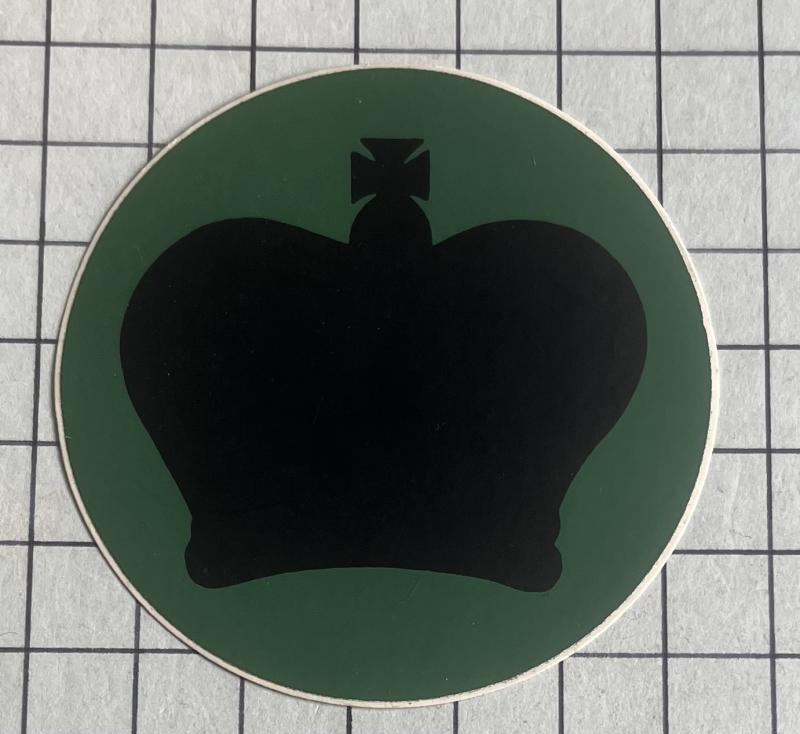 c1990s British Army Nuclear, Biological, and Chemical (NBC) Suit Rank Sticker Badge Warrant Officer Class 2 (WO2) / Company Sergeant Major (CSM)