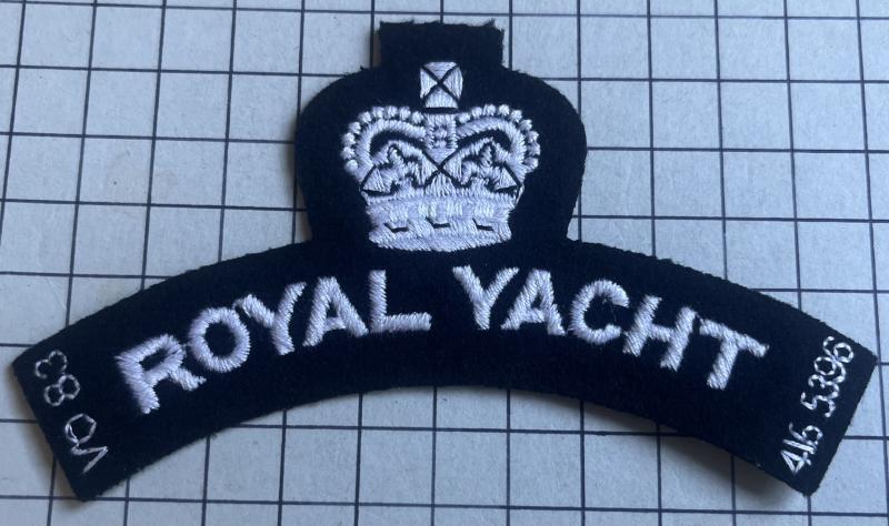 c1952-1997 Royal Yacht (RY) Cloth Shoulder Title Badge Patch