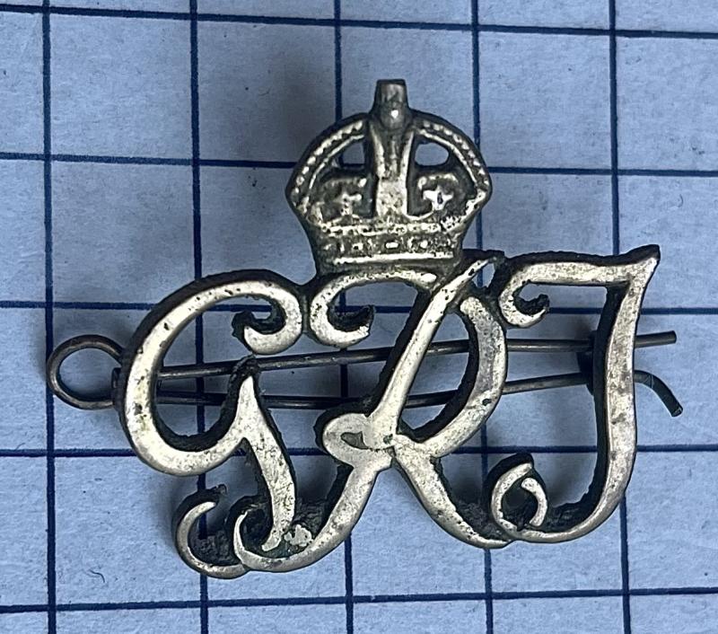 cWW2 Indian Army Staff Officer's / Unattached List Forage Cap George VI Badge