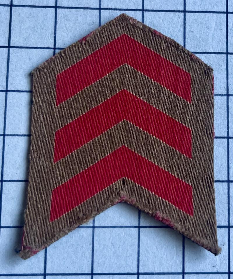 cWW2 British Calico Printed Overseas Stripes Badges