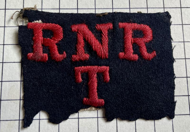 cWW1 Royal Navy Reserve (RNR) Trawler Section Cloth Arm Patch Badge