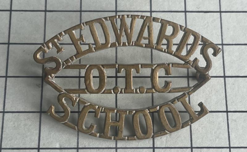 St Edwards School Officer Training Corps (OTC) Brass Metal Shoulder Title Badge