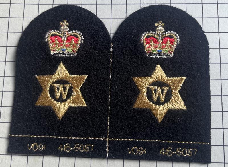 Royal Navy (RN) Pair of Writer Specialist Qualification Badges Petty Officer (PO).