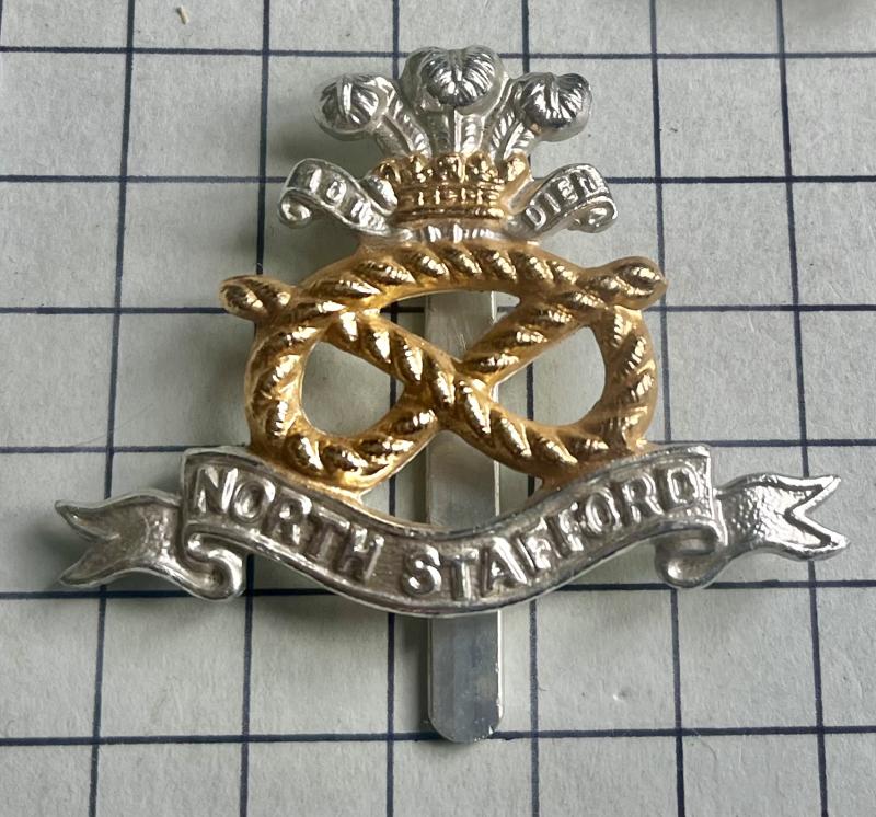 c1952-59 North Staffordshire Regiment Anodised Aluminium Cap Badge Gaunt