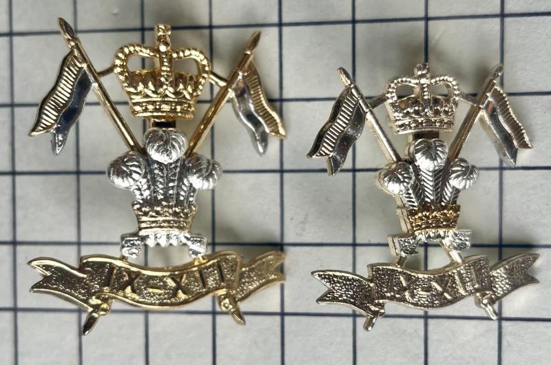 c1960-2015, 9th/12th Royal Lancers (Prince of Wales's)  Anodised Aluminium Cap & Collar Badge
