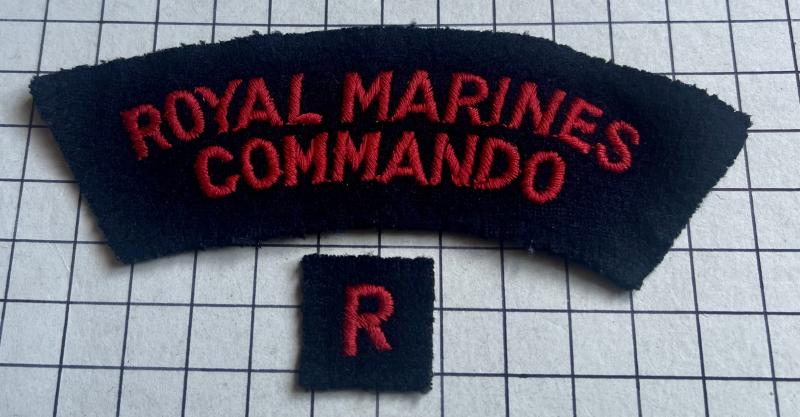 c1960s Royal Marines Reserve (RMR) Cloth Shoulder Title Badge