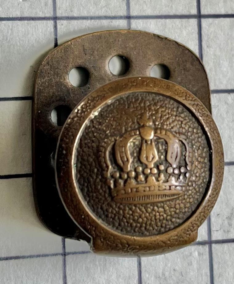 cWW1 Imperial German Soldiers Prussian Crown Belt Buckle Tunic Hook Ramp