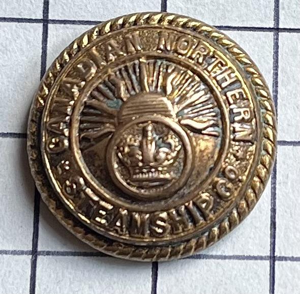 c1910-16, WW1 The Canadian Northern Steamships Company Button Canada Ocean Shipping