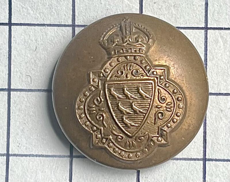 Sussex Yeomanry Regiment Large Brass Button Fixed Shank