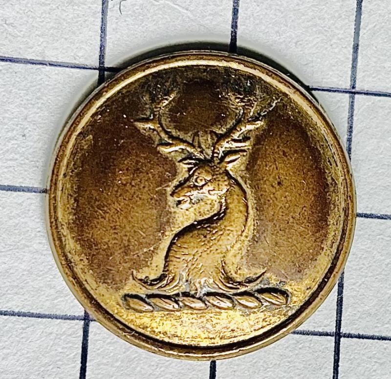 Stag's Head Facing Left Livery Family Crest Large Button