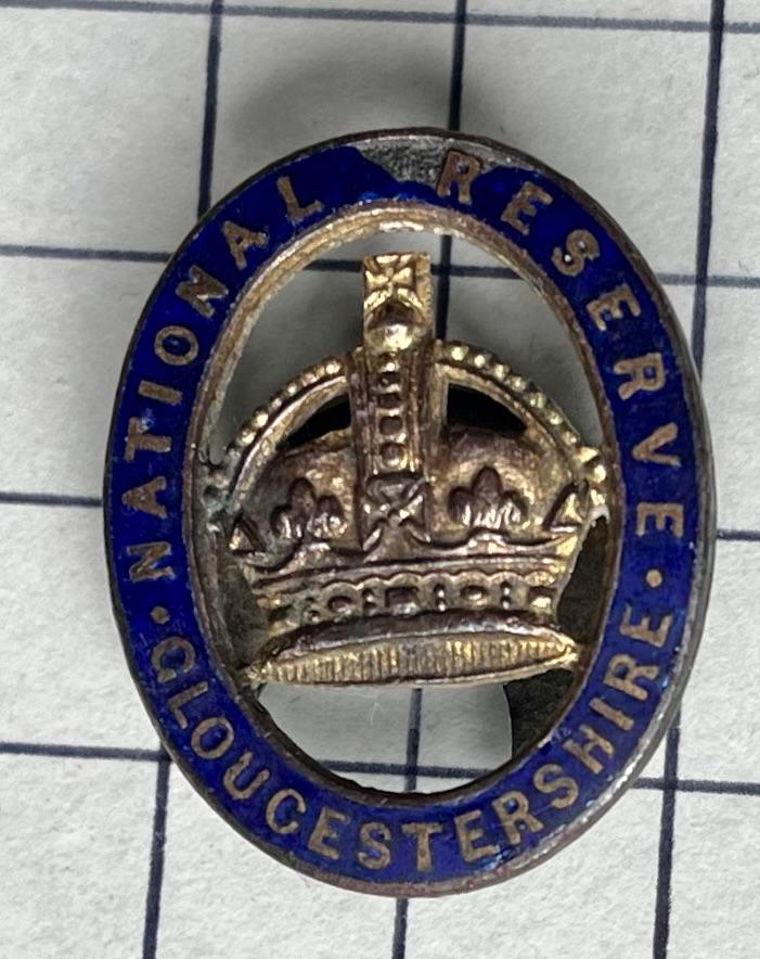 cWW1 First World War period National Reserve Gloucestershire Badge